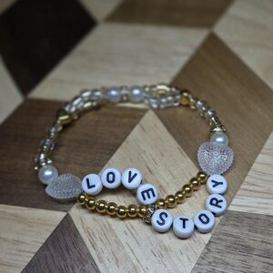 Taylor Swift Love Story Bracelet - Gold and White